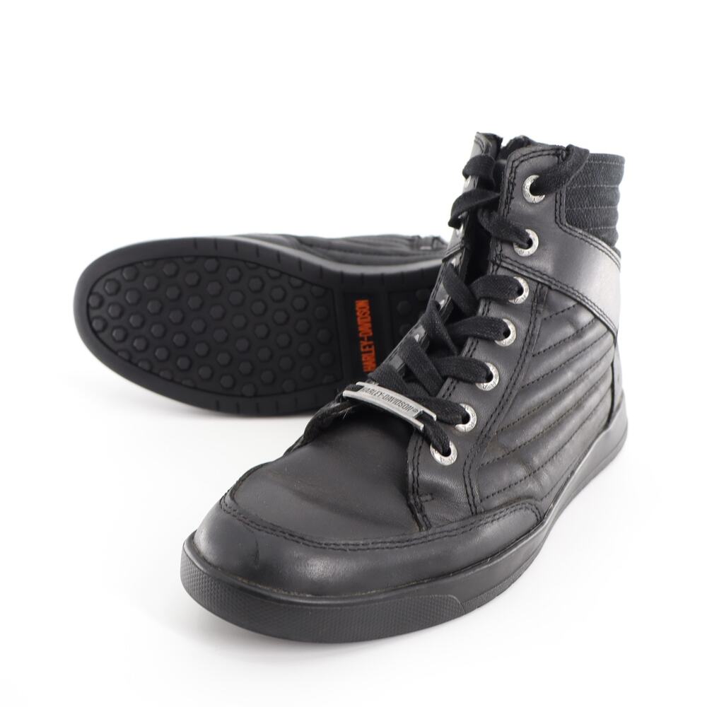 Harley Davidson Men's Sz 10 Bridges Motorcycle Men's Ankle Boots Black Leather